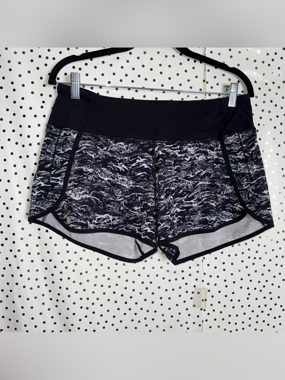 Lululemon Black & White Marbled Athletic Shorts
